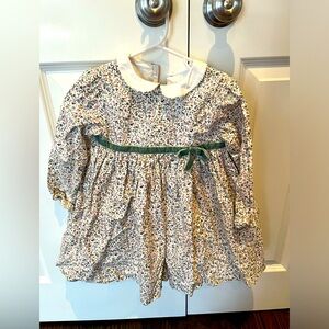 COPY - Trotters London sage green floral dress, 2T